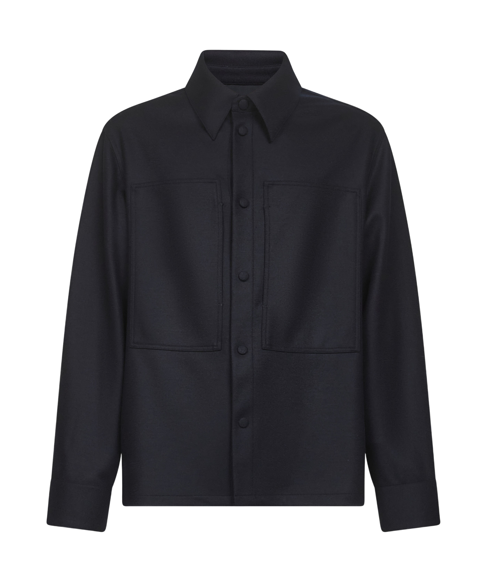 Jil Sander Patch-pocket Snap-button Shirt In Black