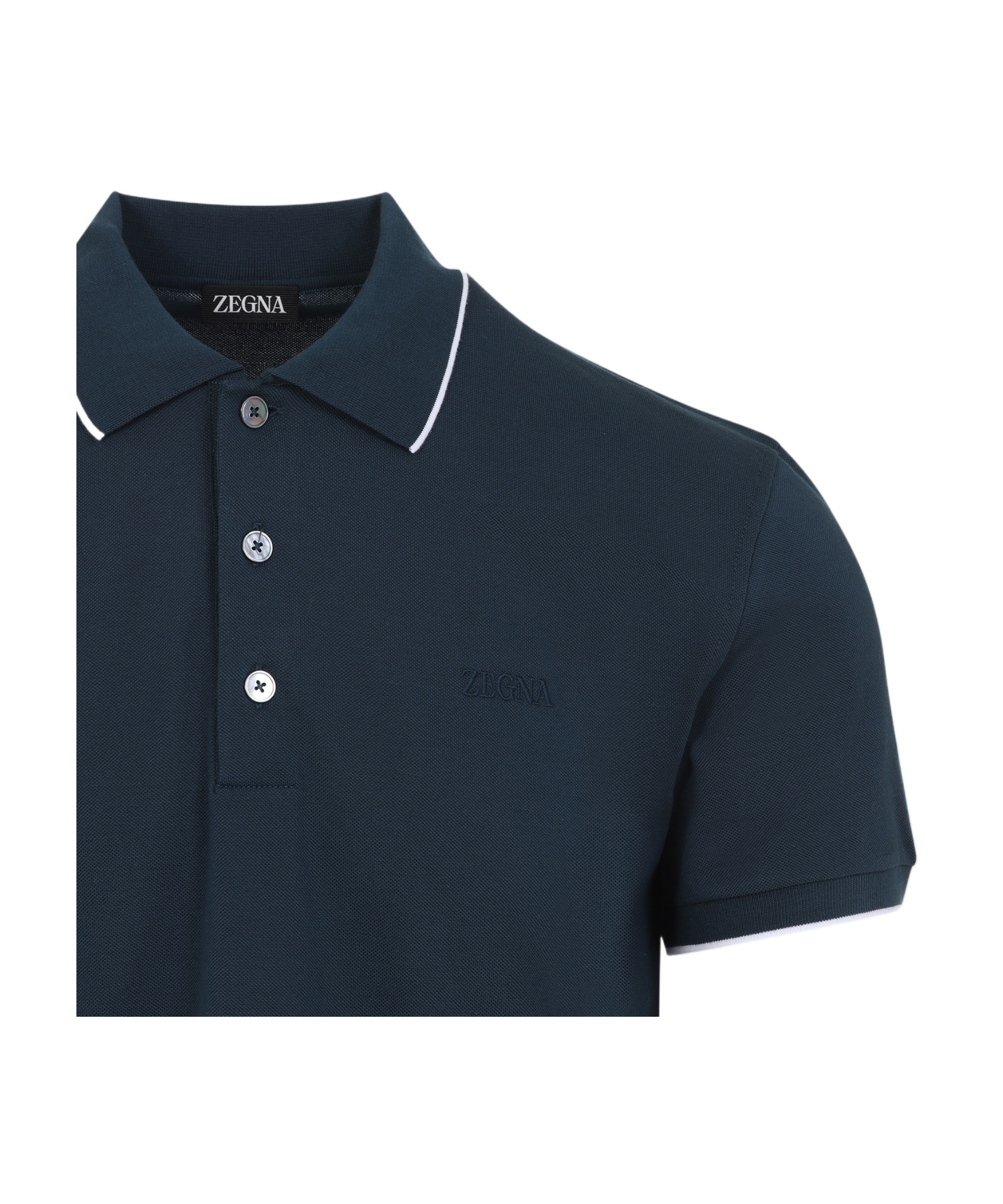 ZEGNA ZEGNA LOGO EMBROIDERED SHORT-SLEEVED POLO SHIRT