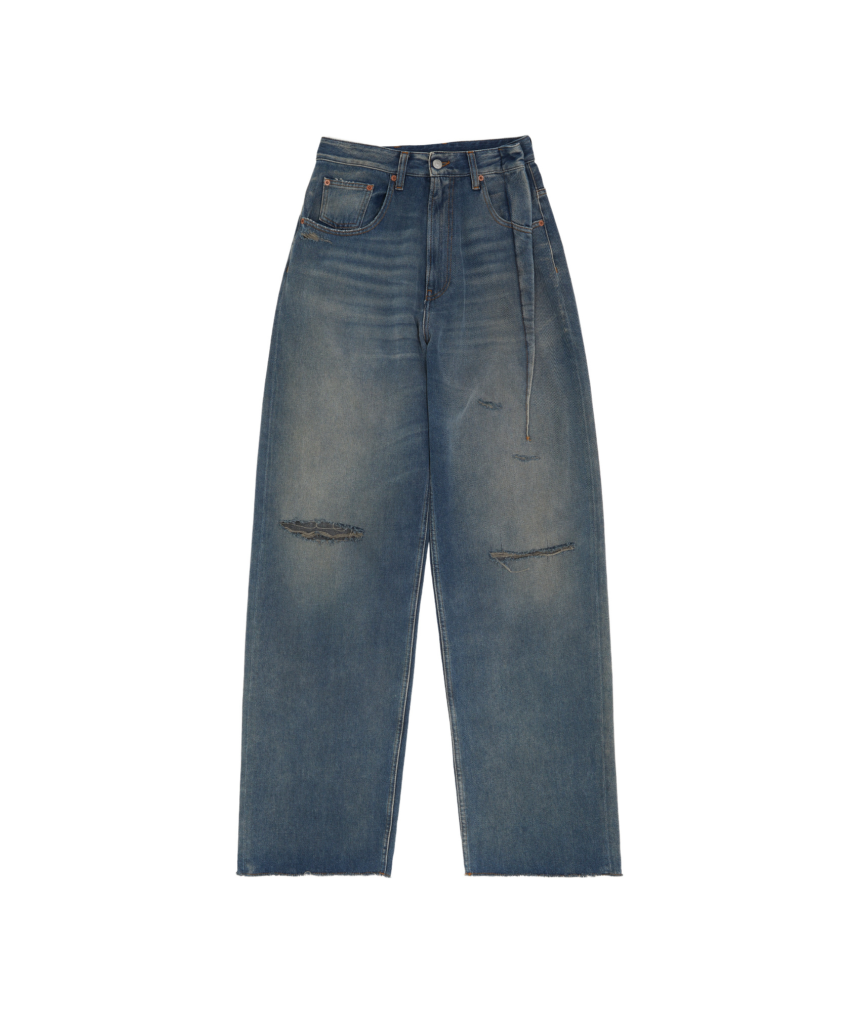Mm6 Maison Margiela Pleated Bootcut Jeans In Gray