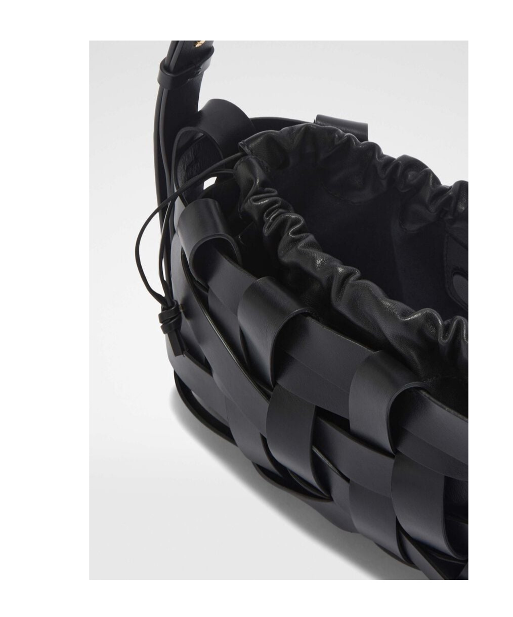 Jil Sander Interwoven-design Leather Clutch Bag In Black
