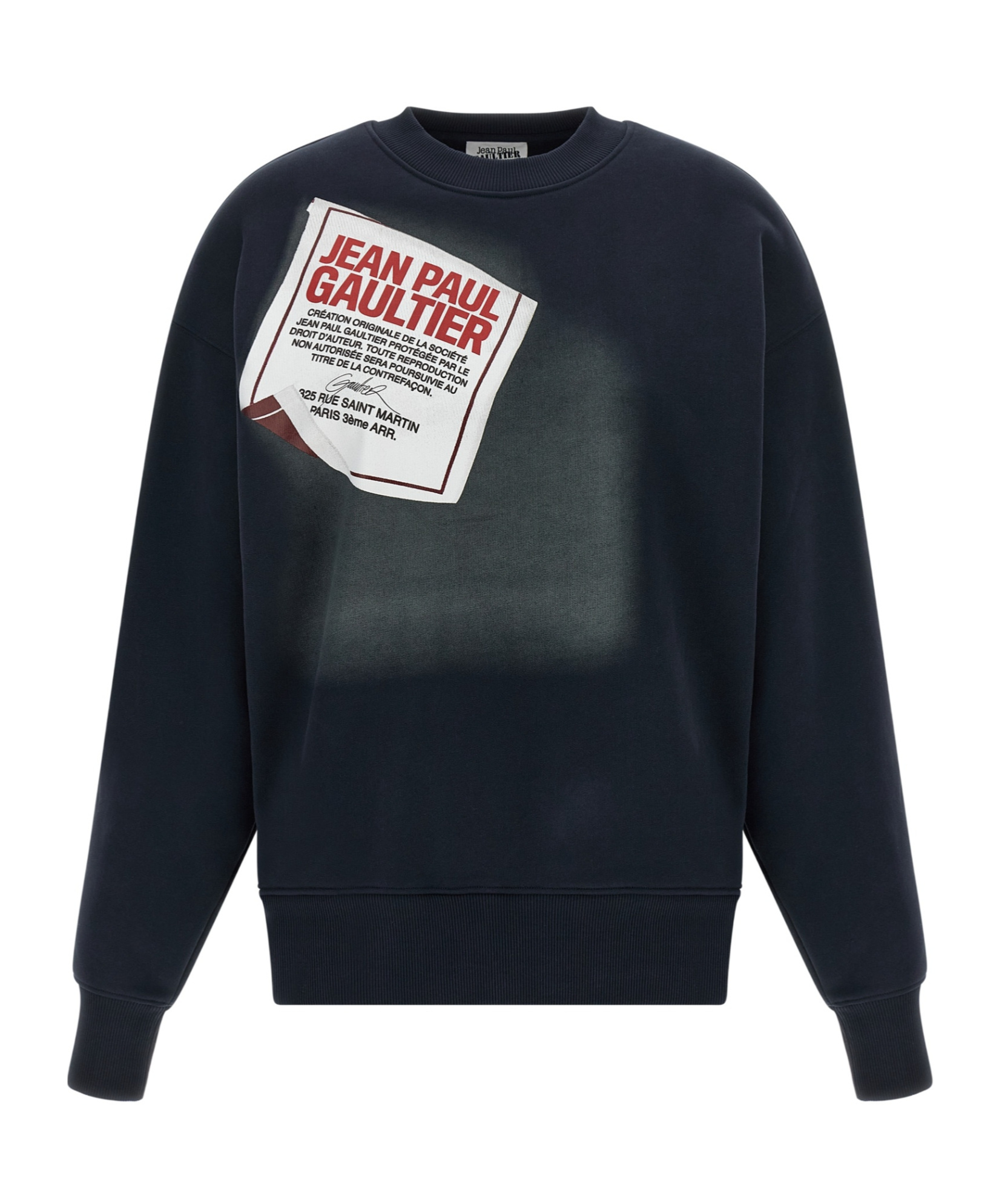 Jean Paul Gaultier The Blue Gaultier Label Sweatshirt Blue In Black