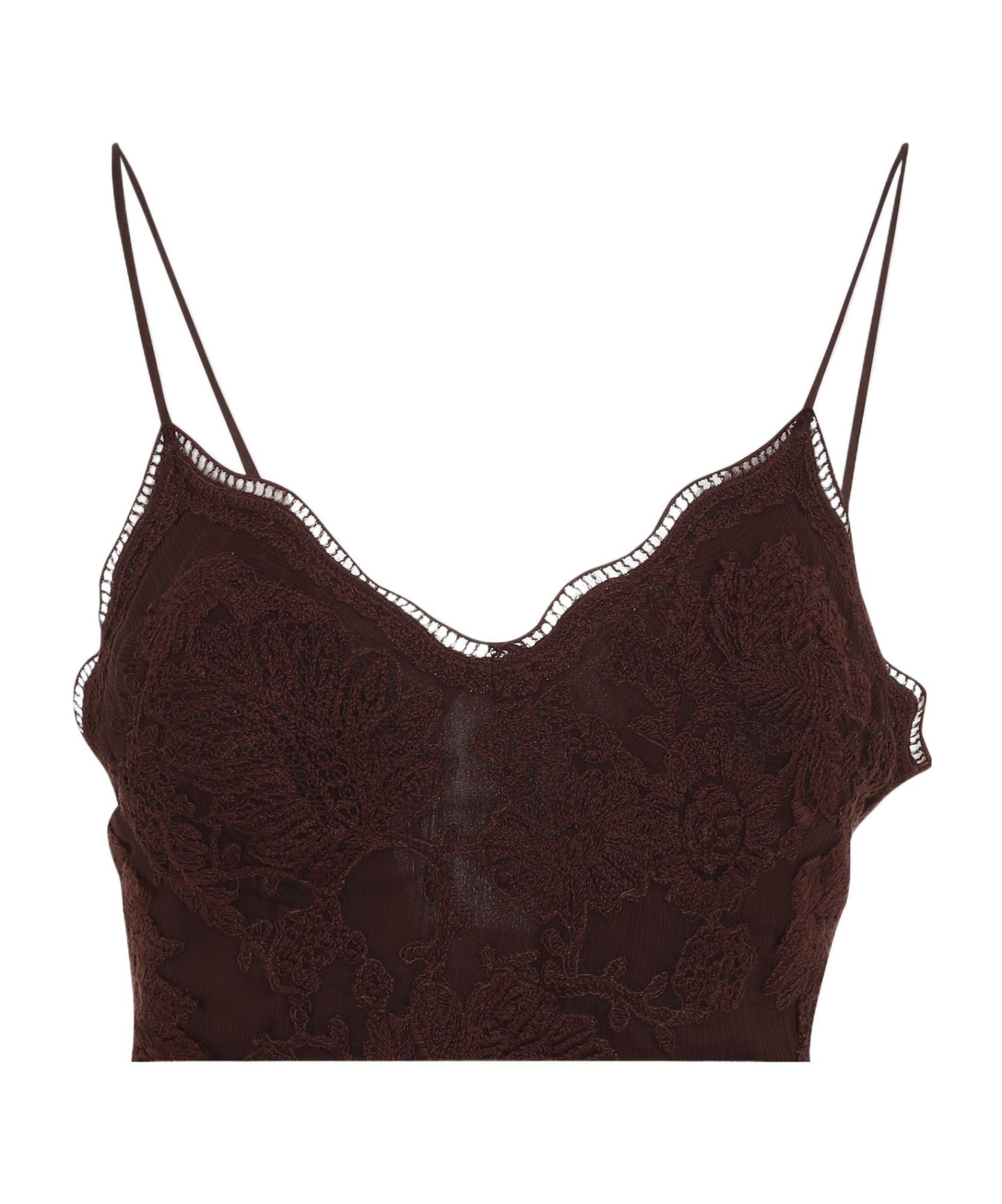 Ermanno Scervino Thin Shoulder Strap Dress In Brown