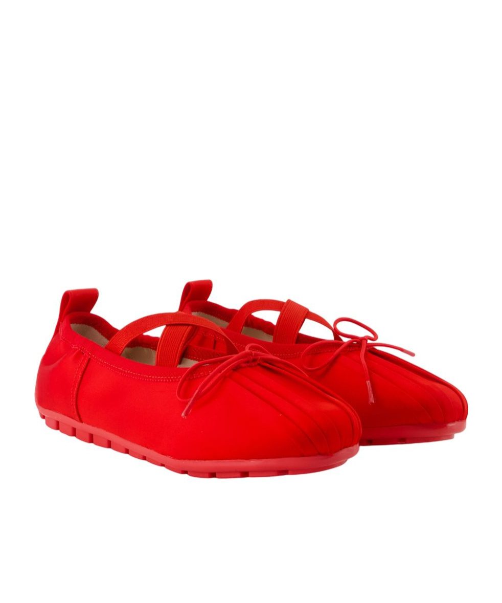 Simone Rocha Round Toe Ballet Shoes In Red