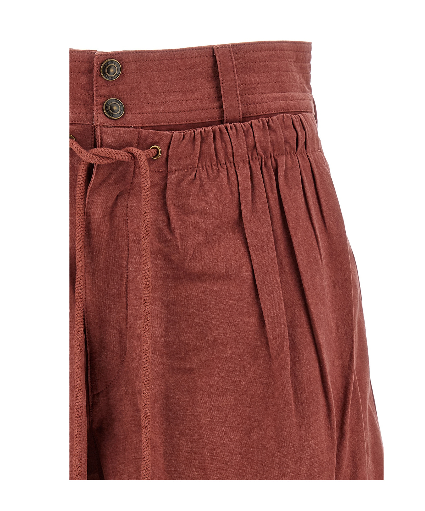 Isabel Marant 'ingrid' Knee-length Pleated Shorts Pockets In Brown