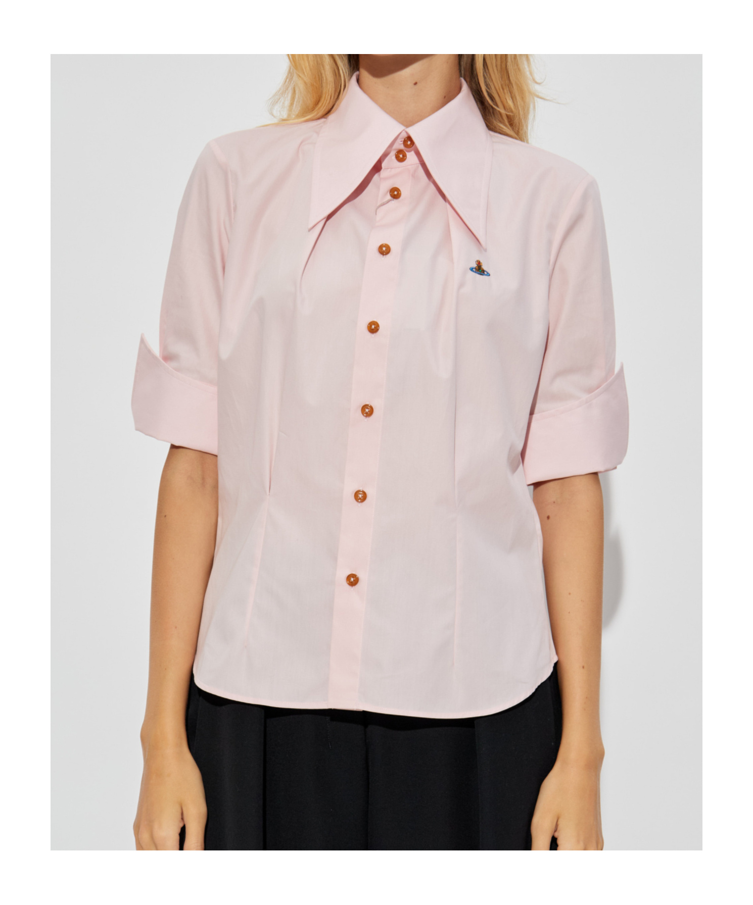 Vivienne Westwood Orb-embellished Button-down Shirt In Pink