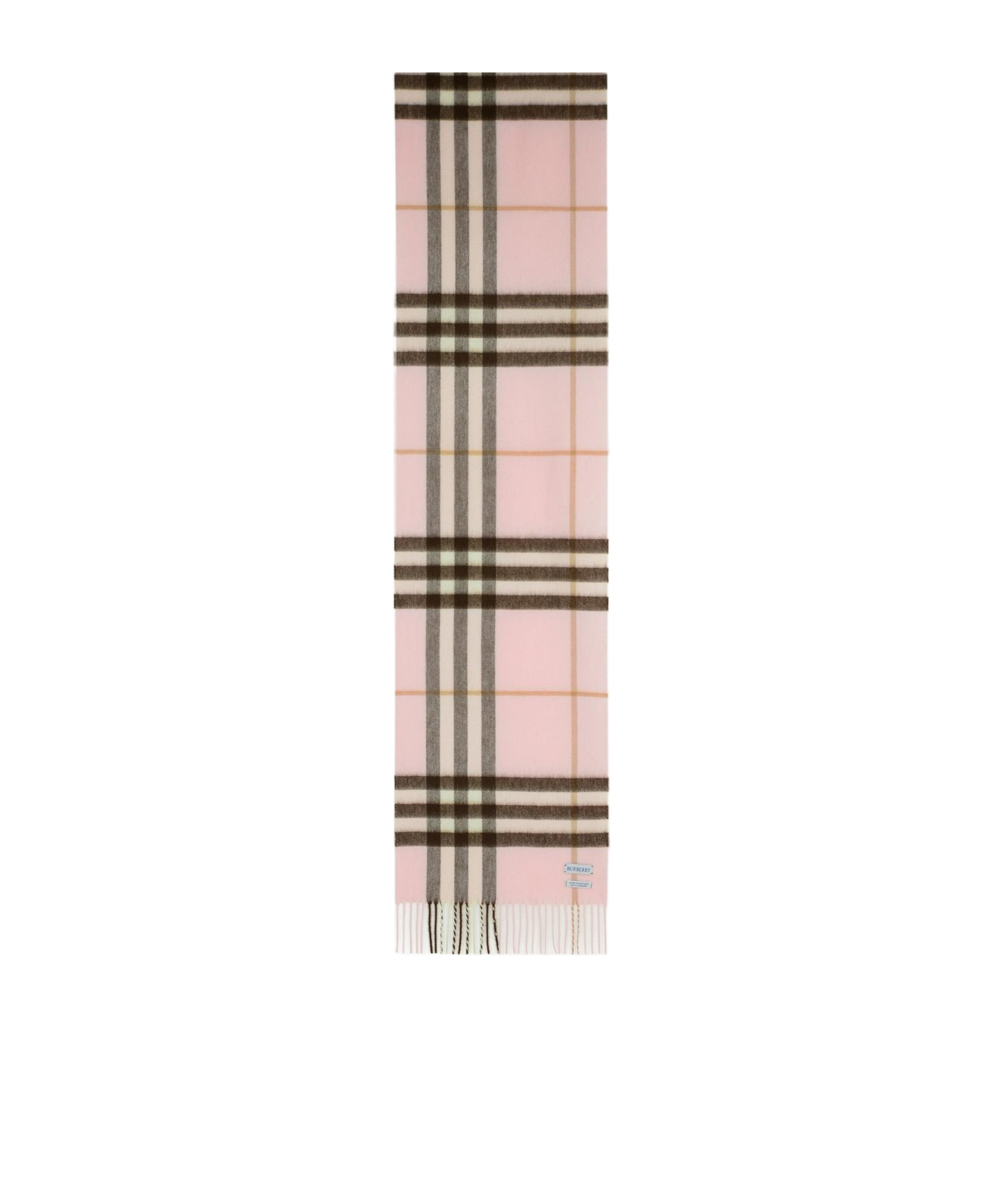 Burberry Cashmere Scarf With Check Pattern And Fringe Detail In Multi