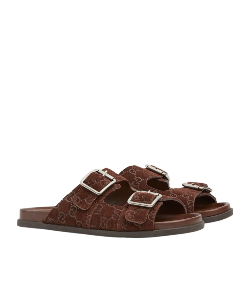 Gucci Flat Sandals In Brown