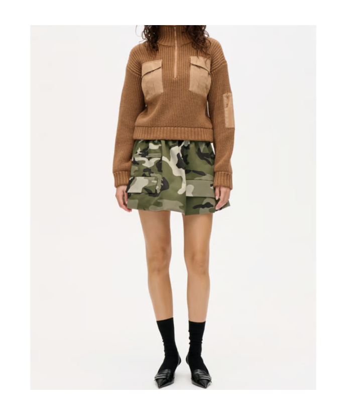Baum Und Pferdgarten Turtleneck Zip-up Sweater In Brown