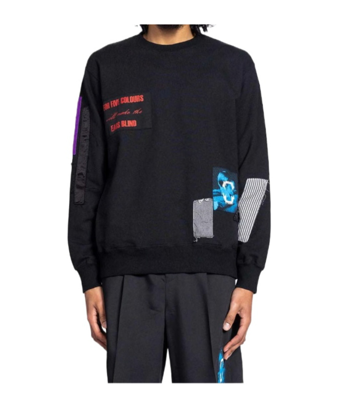 Undercover Artistic Black Printed Sweatshirt With Crew Neck Design In Black