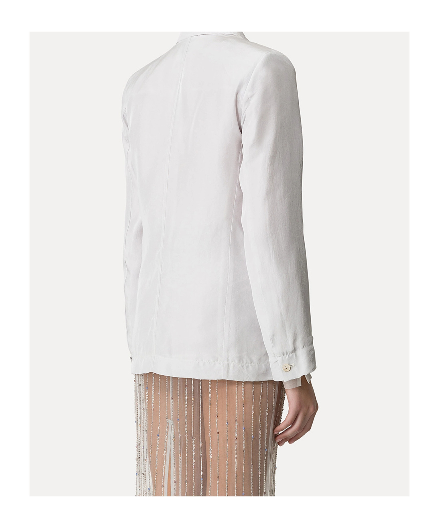 Forte Forte Jacket In Habotai Silk With Beadwork In Gray