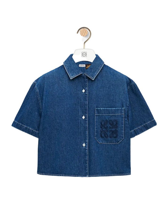 Shop Loewe Short Sleeve Shirt In Light Blue