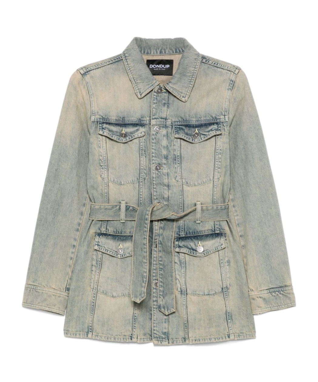 Dondup Cotton-blend Denim Jacket In Gray