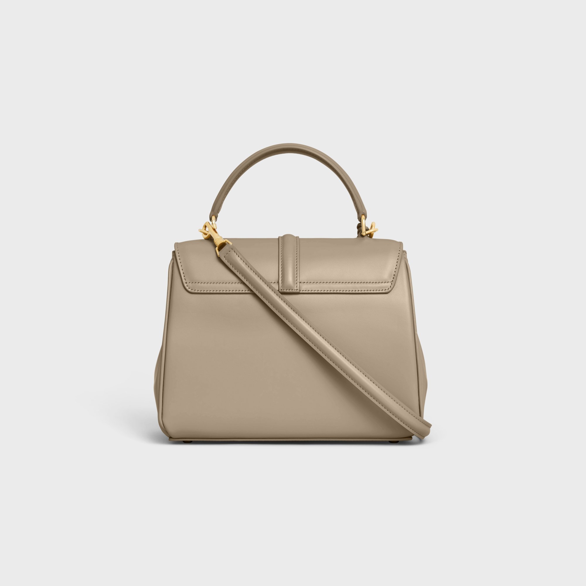 Celine Small 16 Bag In Satinated Calfskin In Brown