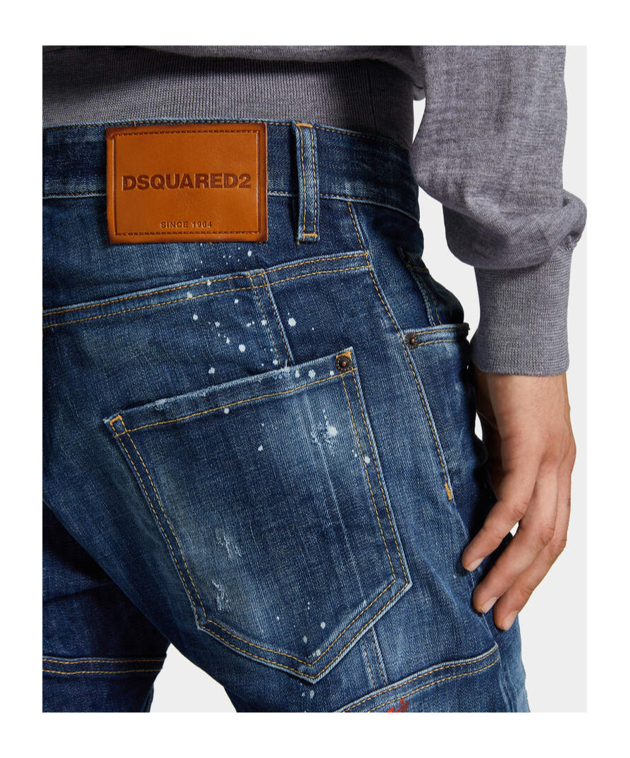 Dsquared2 Dsquared Men Slim Jeans With A Lived-in Effect In Blue