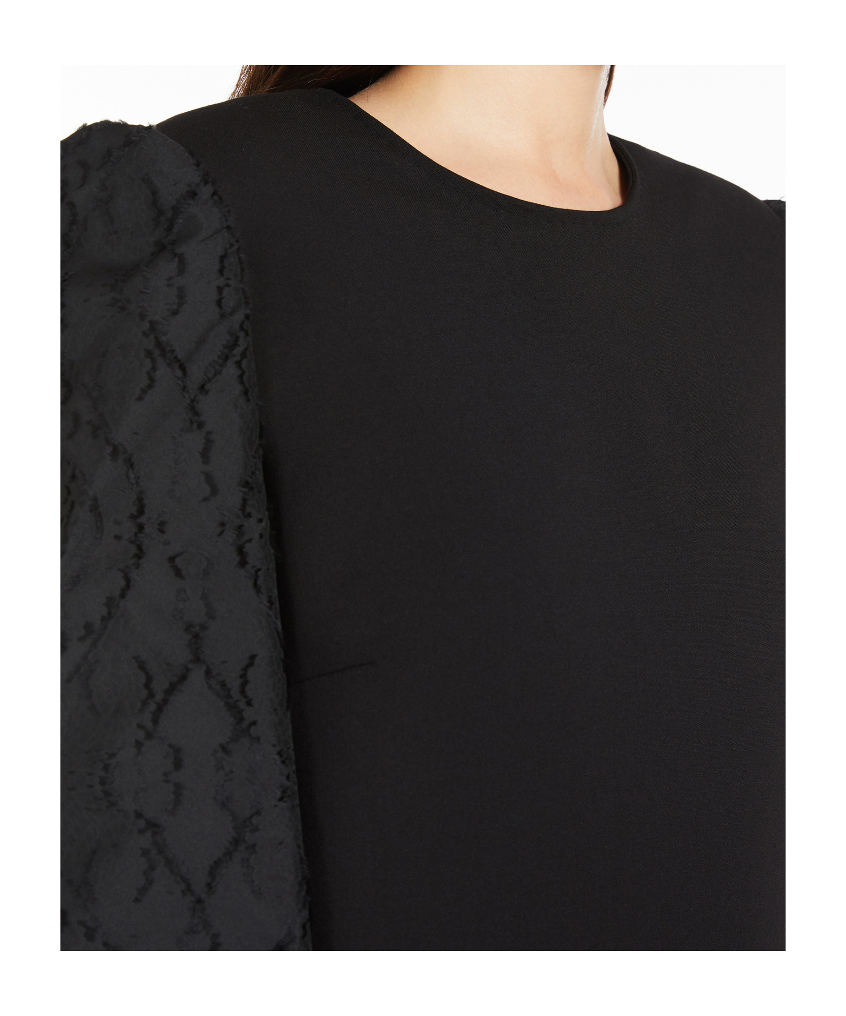 Max Mara Mini-dress In Wool And Jacquard Canvas In Black