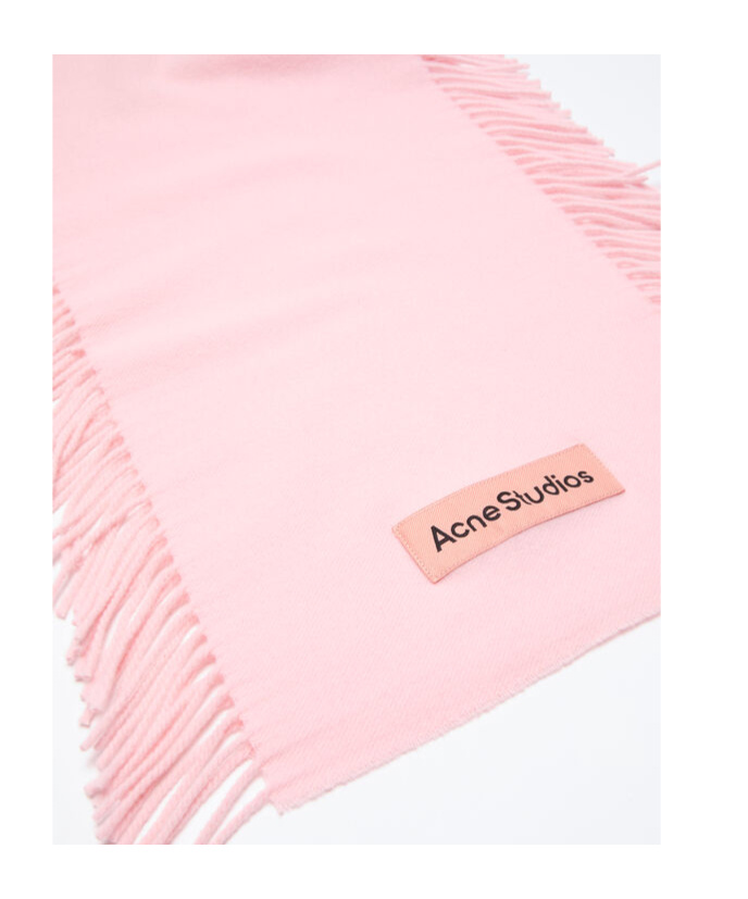 Acne Studios Fringe Wool Scarf In Pink