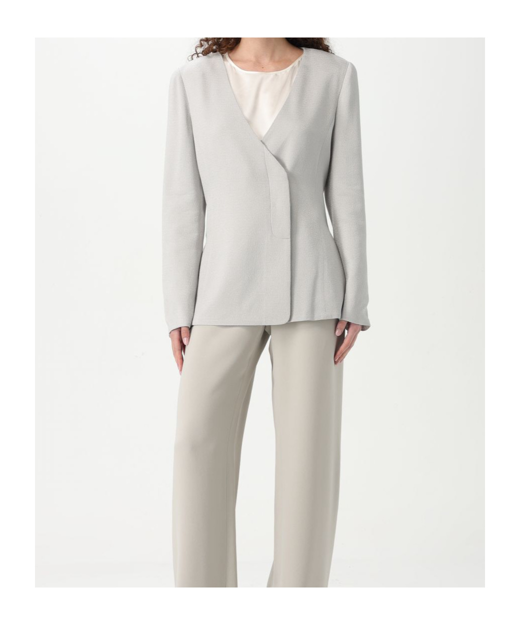 Emporio Armani Long Sleeve Jacket In White