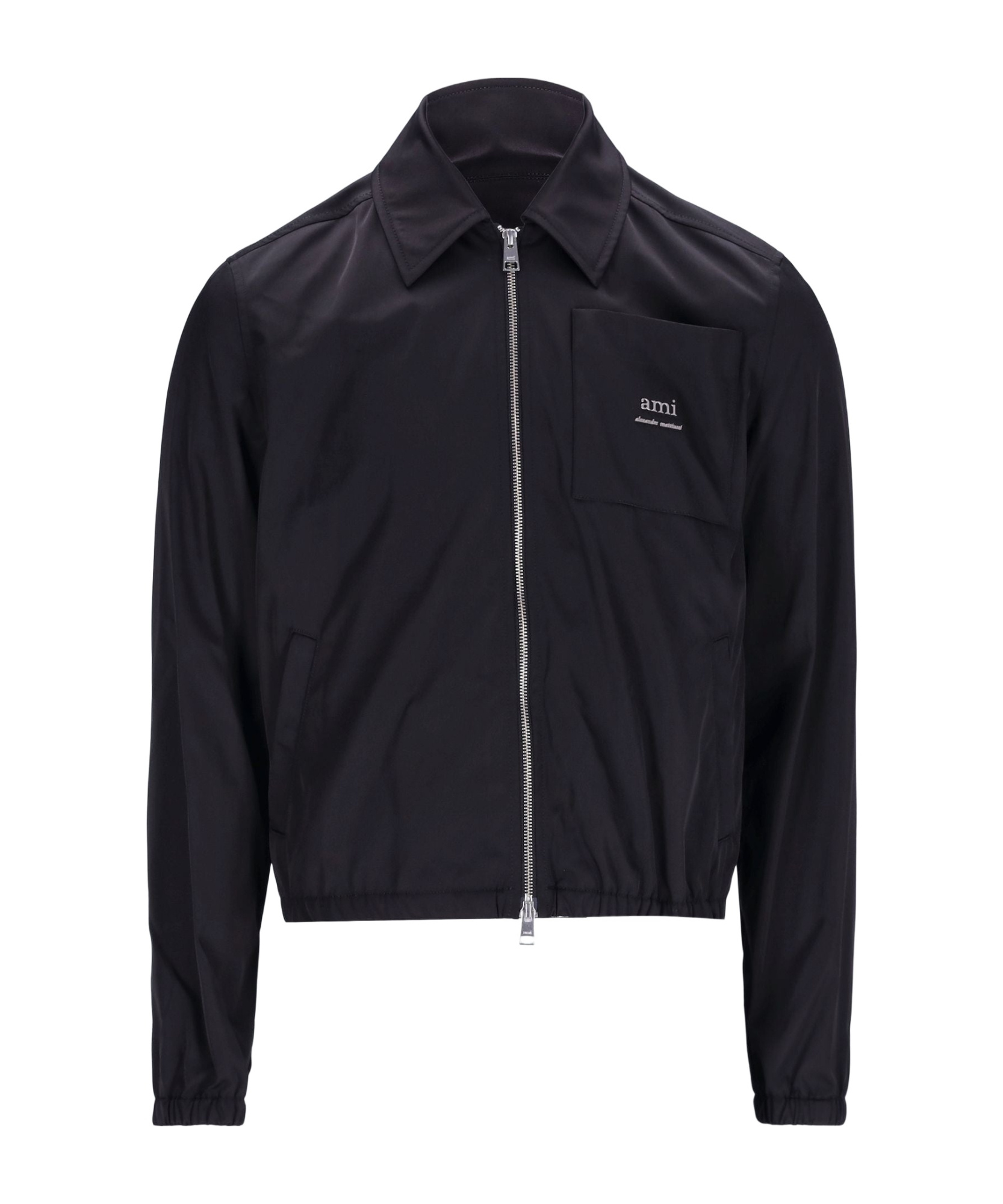 Ami Alexandre Mattiussi Ami Paris Twill Bomber Jacket In Black