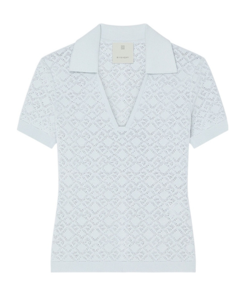 Givenchy Slim Fit Polo In Monogram 72 Jacquard In White