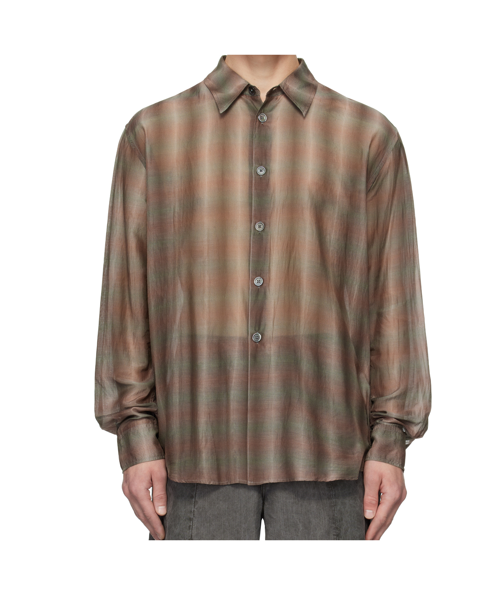Our Legacy Gray & Taupe Beyond Shirt In Brown