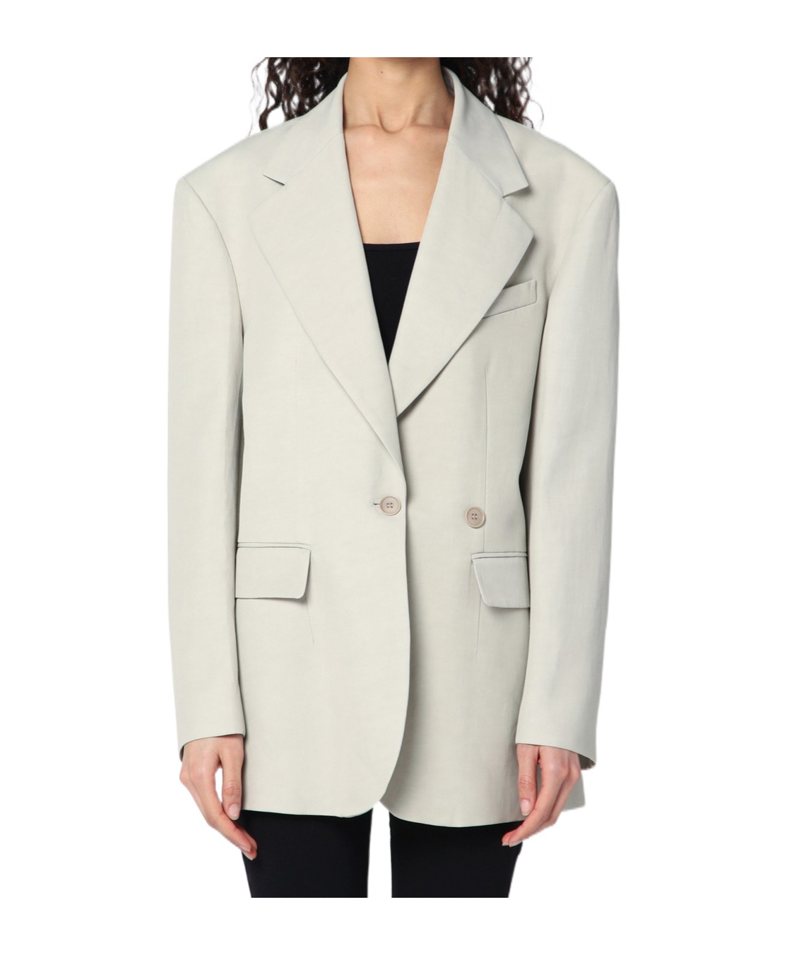 P.a.r.o.s.h Greige Jacket In Linen Blend
