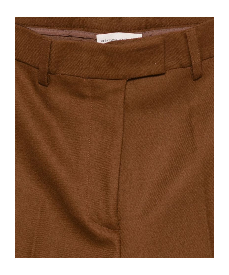 Semicouture Tailored Straight-leg Pants With Mid-rise Waist In Brown