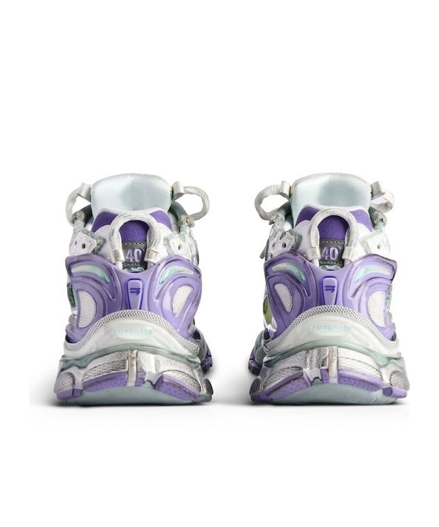 Shop Balenciaga Women's Runner Gradient Sneaker In White/grey/purple/neon Yellow In White, Gray, Purple And Neon Yellow