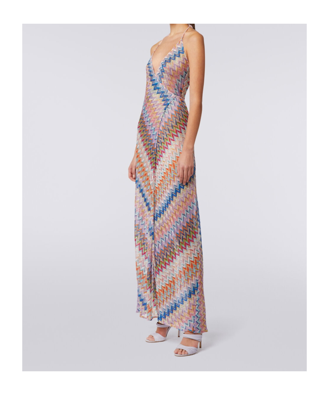 Missoni Sleeveless Chevron-knit Maxi Dress In Multicolor