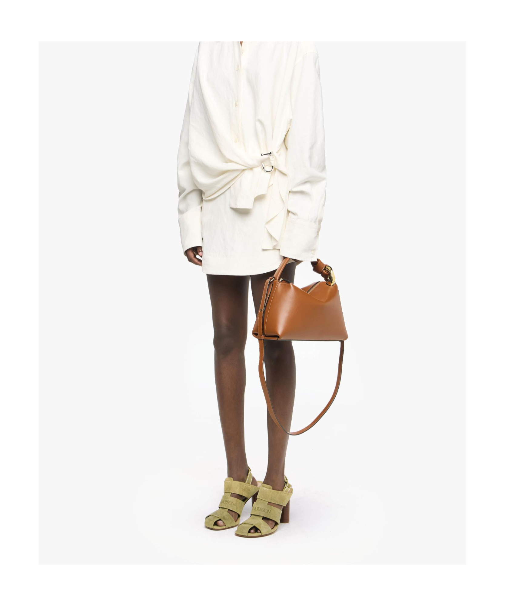 Jw Anderson Corner Shoulder Bag In Brown