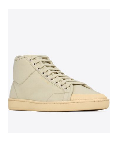 Saint Laurent Court Classic Sl/39 Canvas Sneakers In Nude
