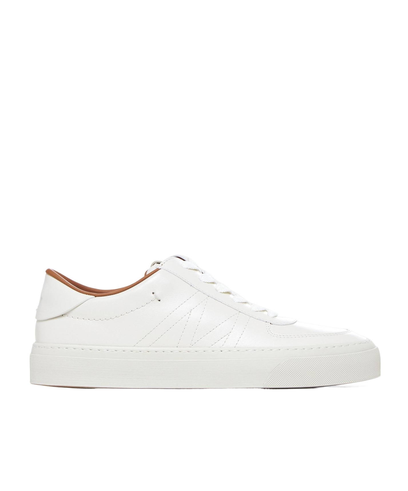 Moncler Monclub Classic Sneakers Crafted With White Smooth Leather In White