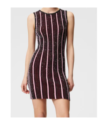 Shop Missoni Sequined Ribbed Mini Dress In Black