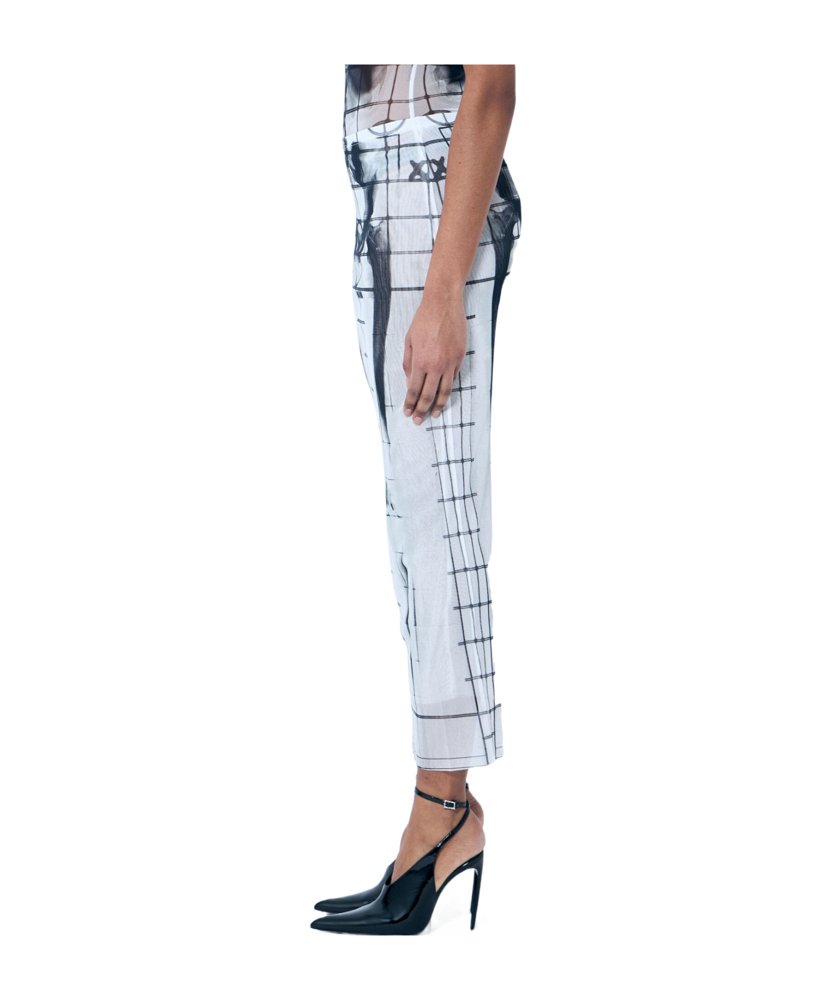 Jean Paul Gaultier Women Squeletor Mesh Midi Skirt In Multicolor