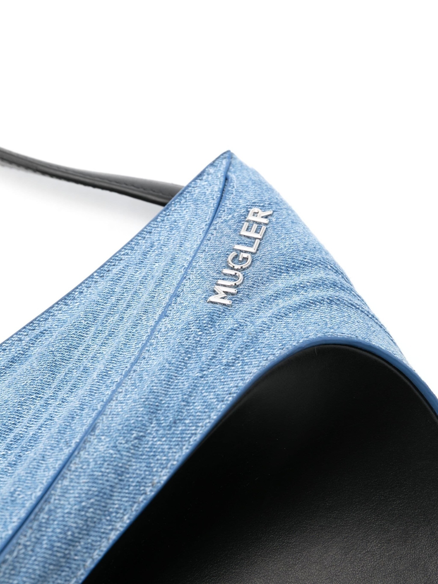 Mugler Medium Spiral Curve 01 Crossbody Bag In Blue