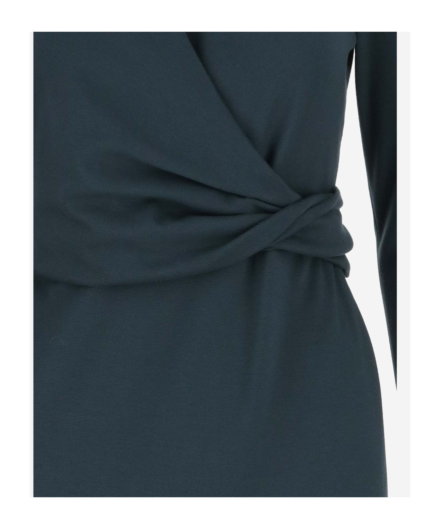 Giorgio Armani Drap-detailing Dress In Green