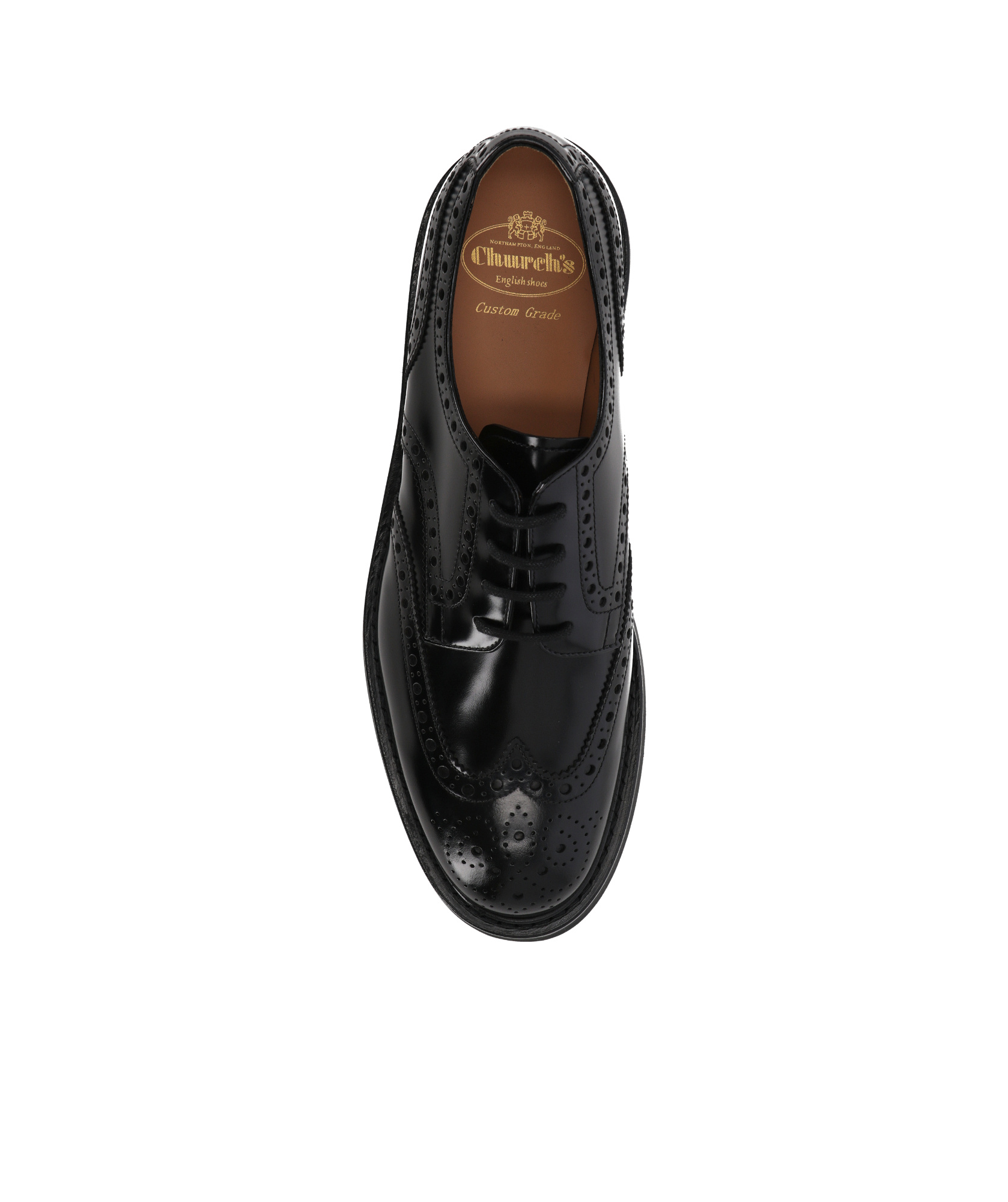 Church's Brogues With Almond Toe And Decorative Stitching In Black