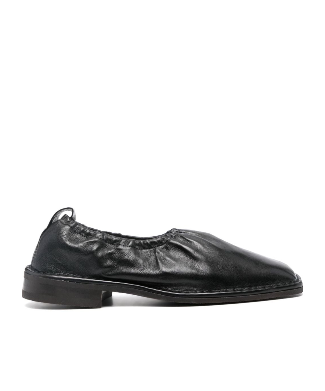 Lemaire Black Rubber Sole Loafers In Black