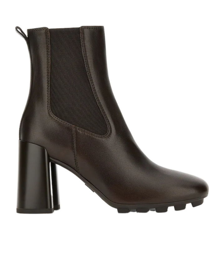 Hogan 90mm Block-heel Leather Boots In Brown