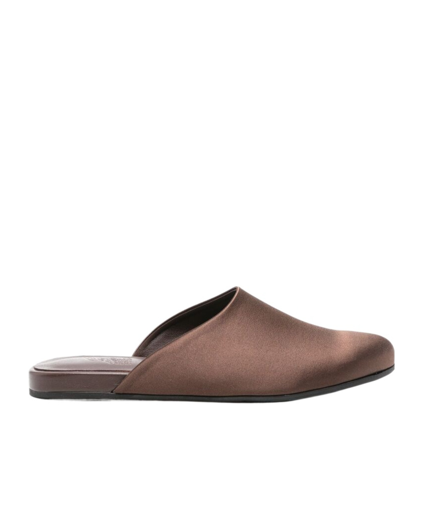 Shop Ancient Greek Sandals The Satin Slippers In Brown