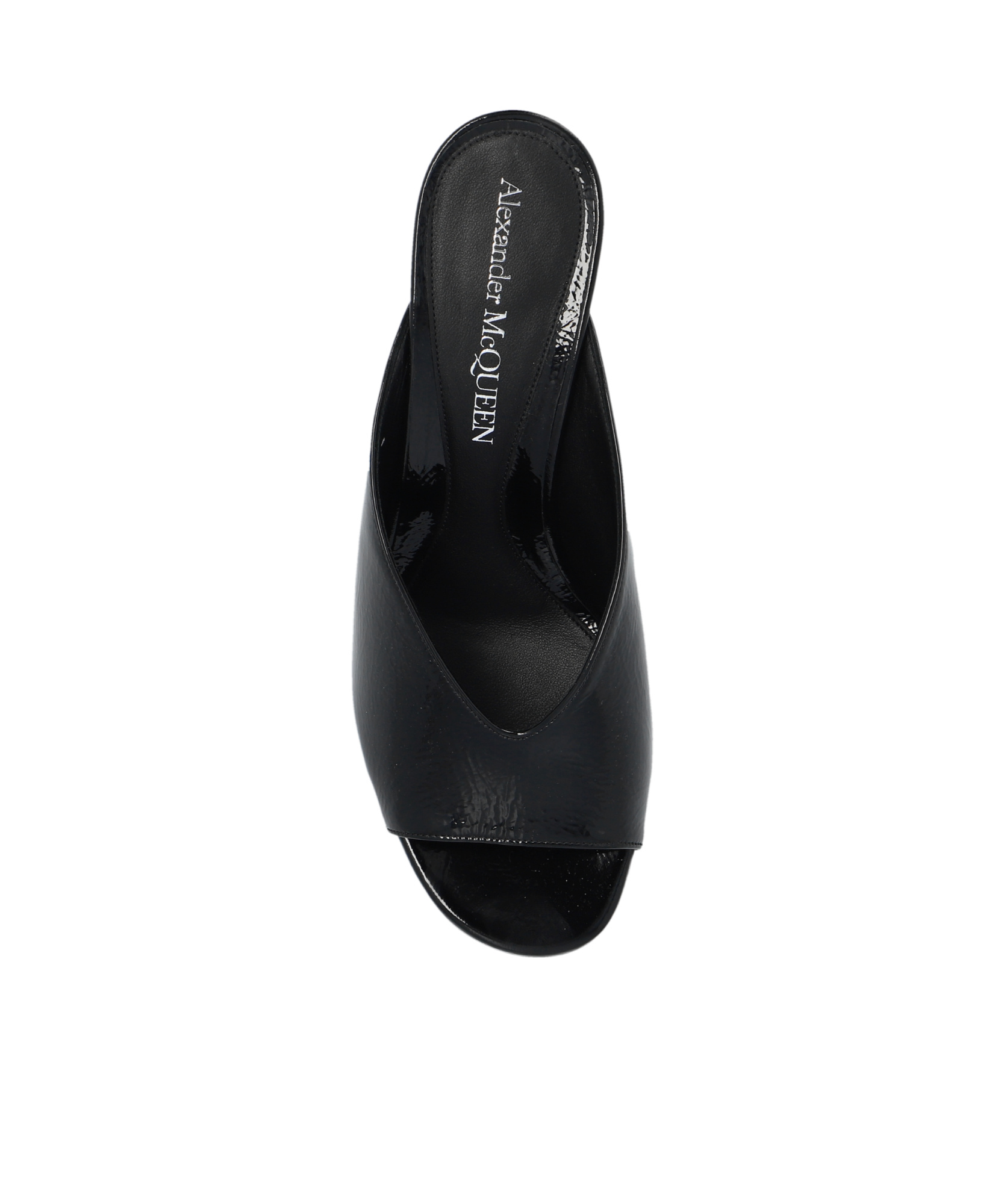 Alexander Mcqueen 70 Open-toe Leather Mules In Black