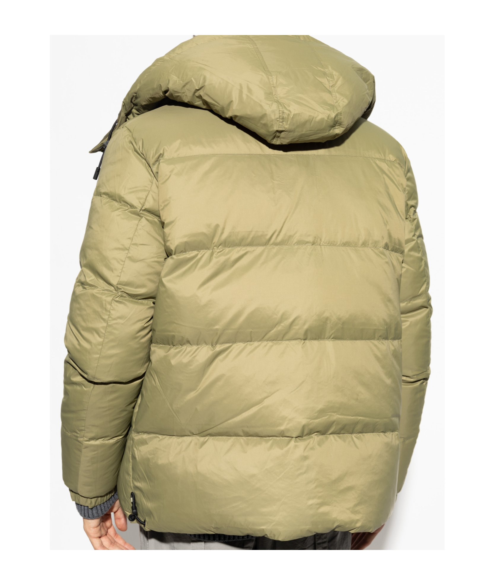 Yves Salomon Hooded Puffer Jacket In Green