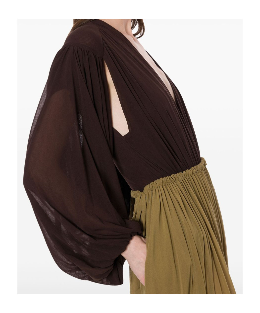 Philosophy Di Lorenzo Serafini Deep V-neck Jumpsuit In Brown