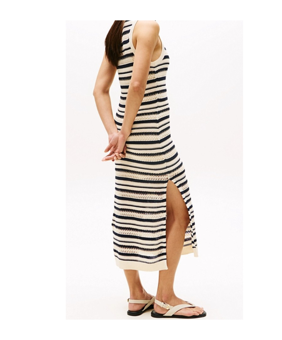 Tommy Hilfiger Sleeveless Crochet Midi Dress In Multi