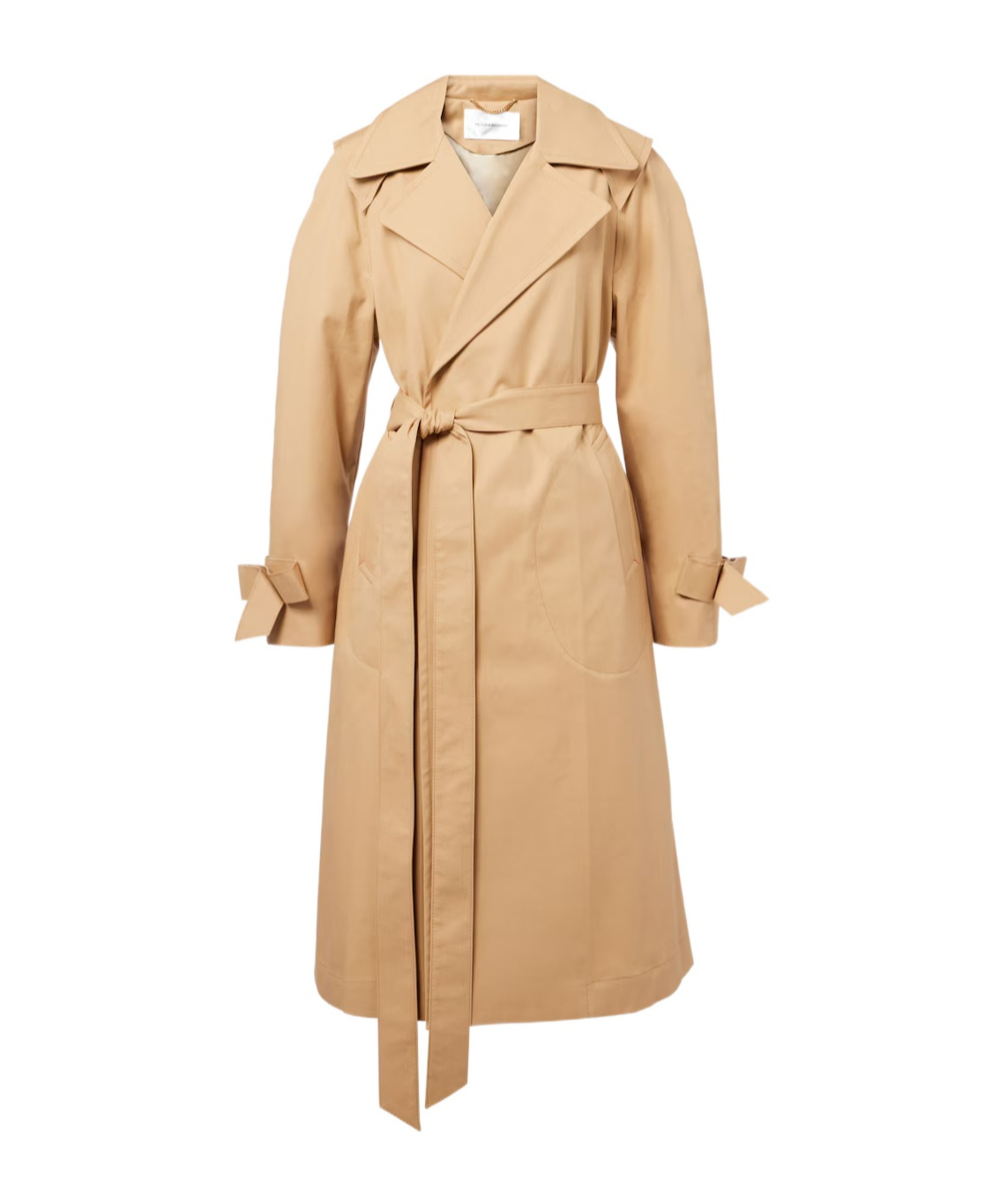 Victoria Beckham Cotton Trench Coat In Gold