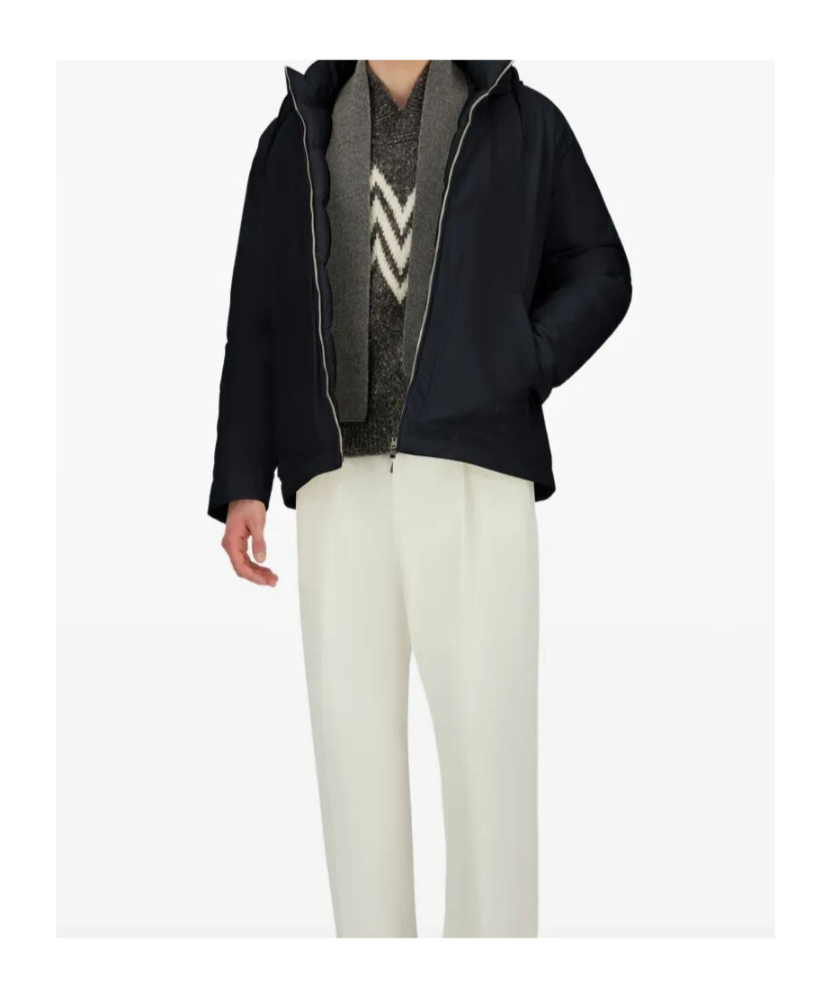 Herno Hooded Down Jacket With Drawstring And Pockets In Black