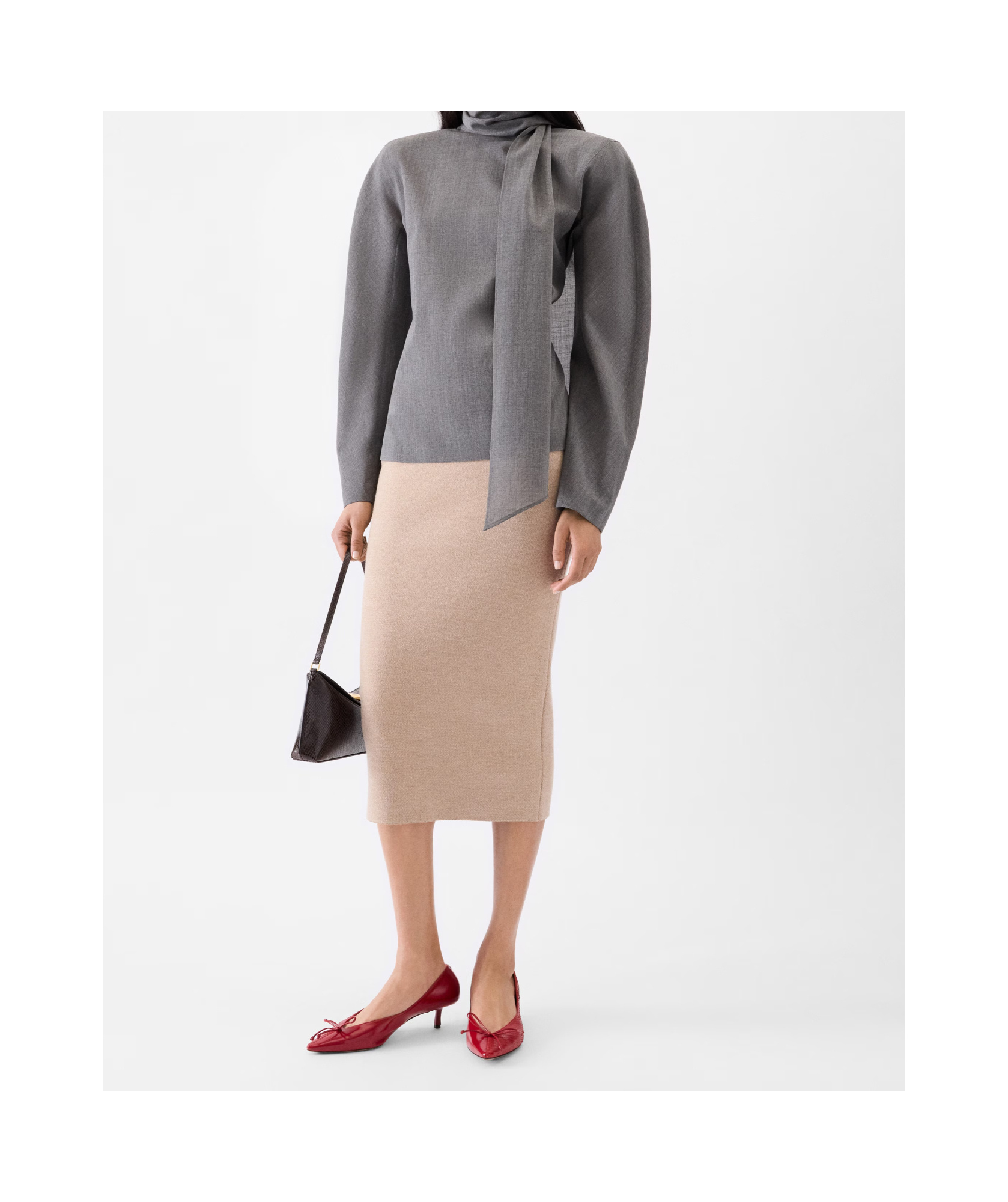 Jacquemus Knitted Pencil Skirt In Nude
