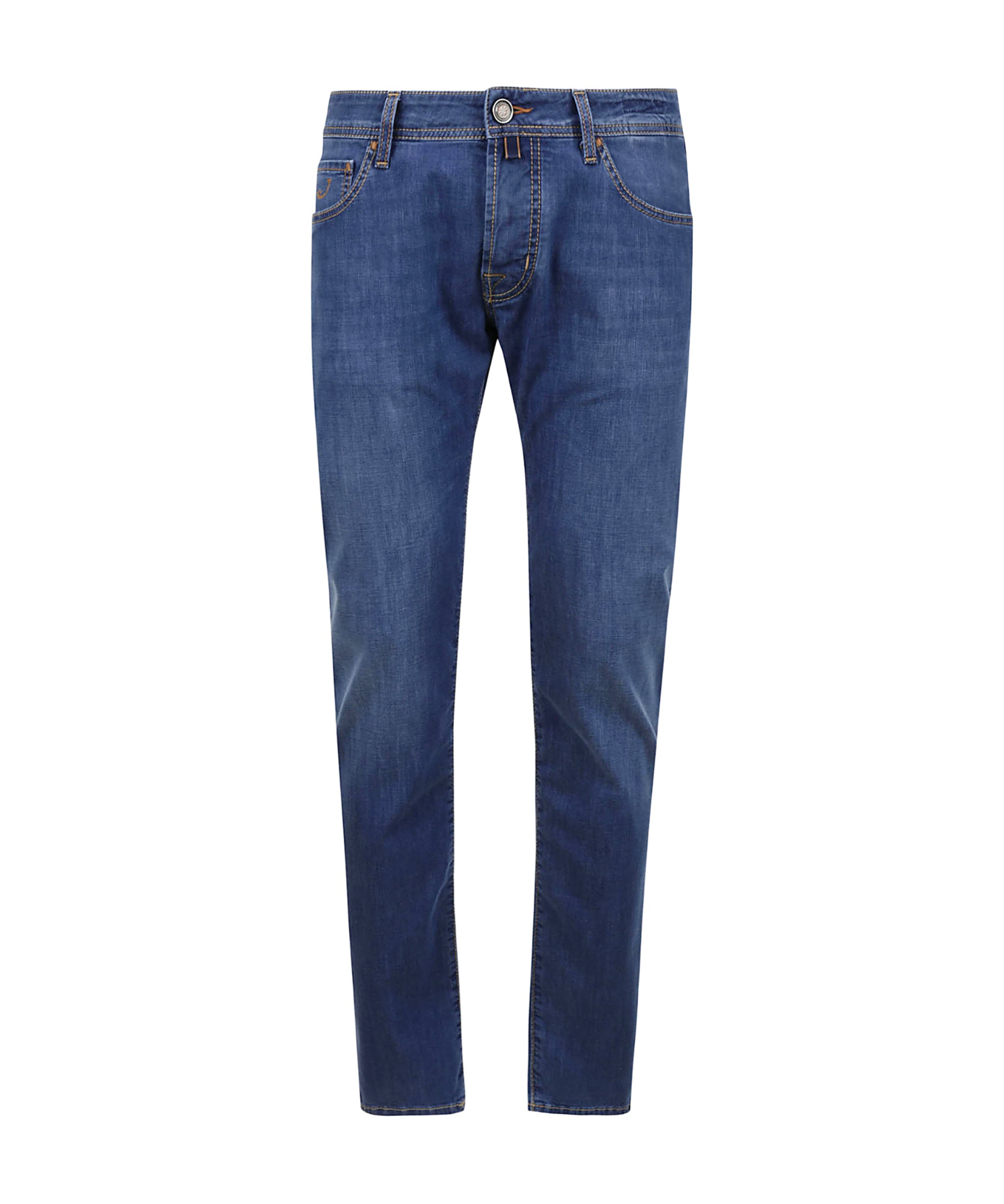 Jacob Cohen Blue Slim Five Pockets Jeans With Logo Patch In Blue