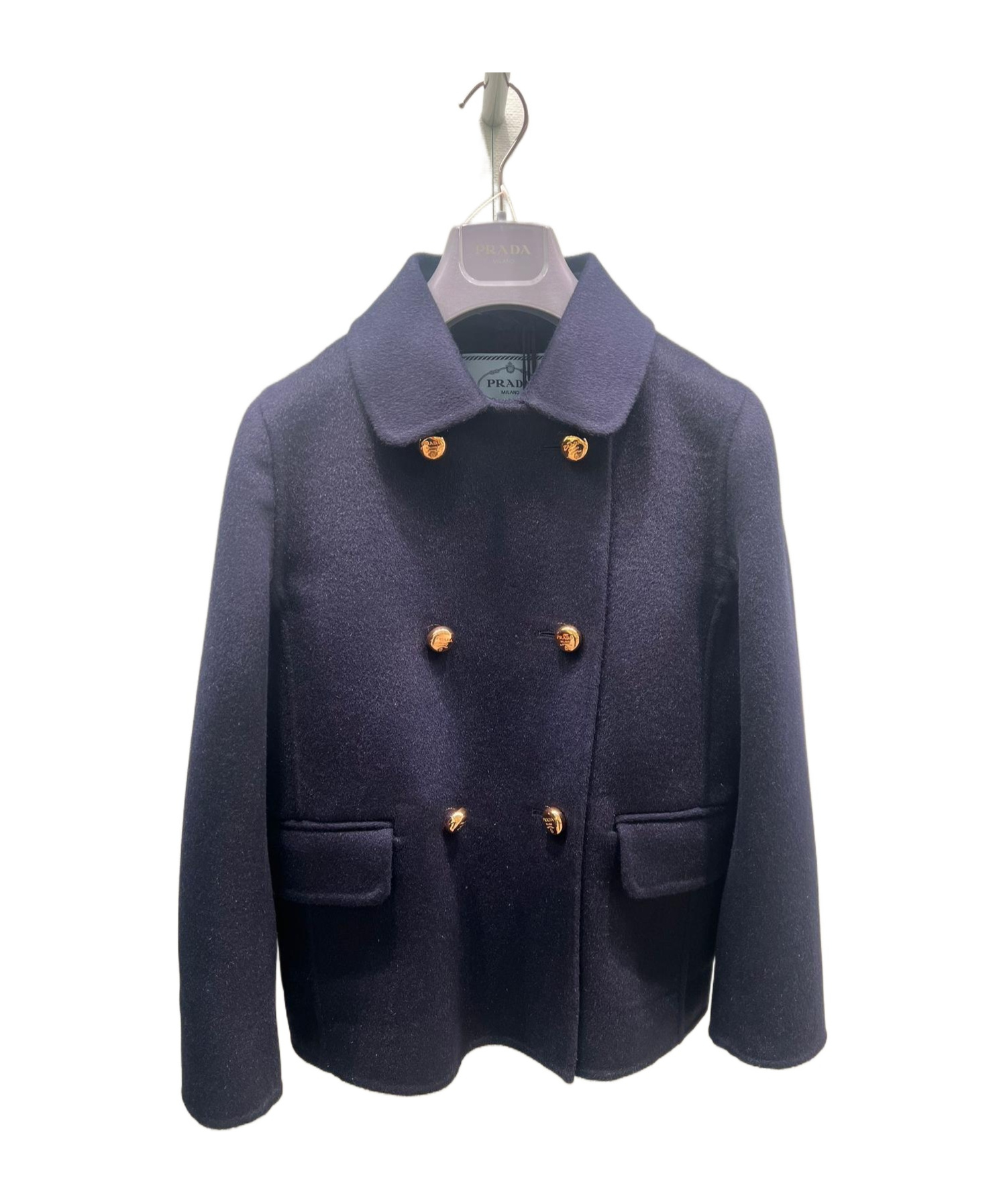 Prada Double-breasted Casual Jacket In Blue