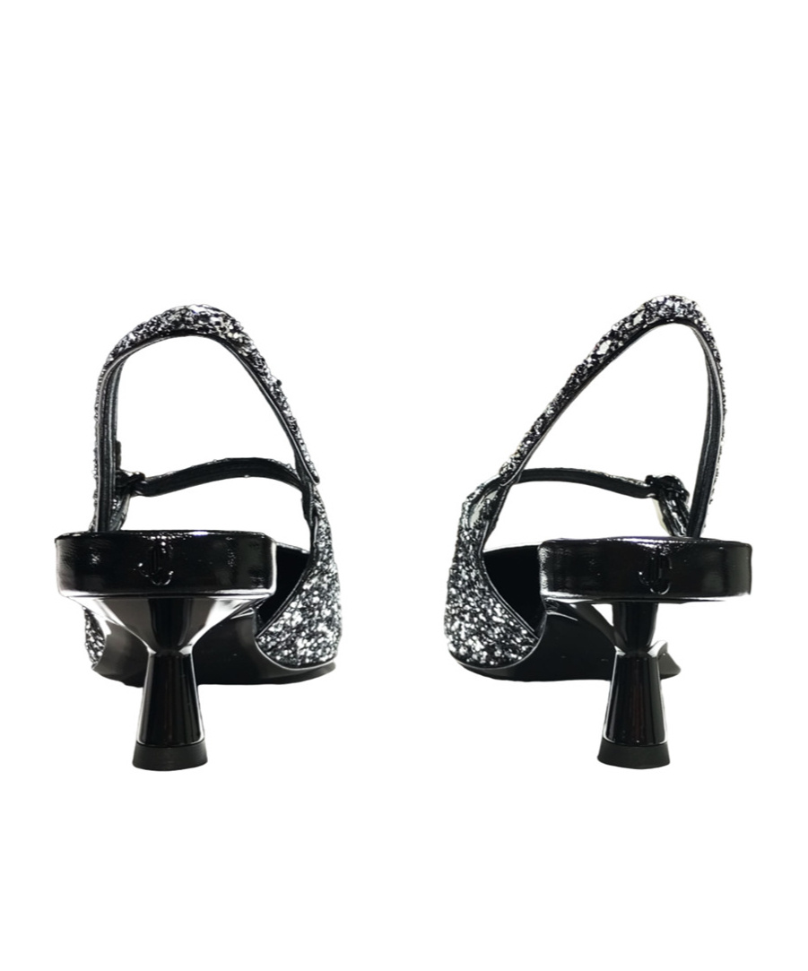 Jimmy Choo Sparkling 45mm Pointed Toe Slingback Pumps In Black