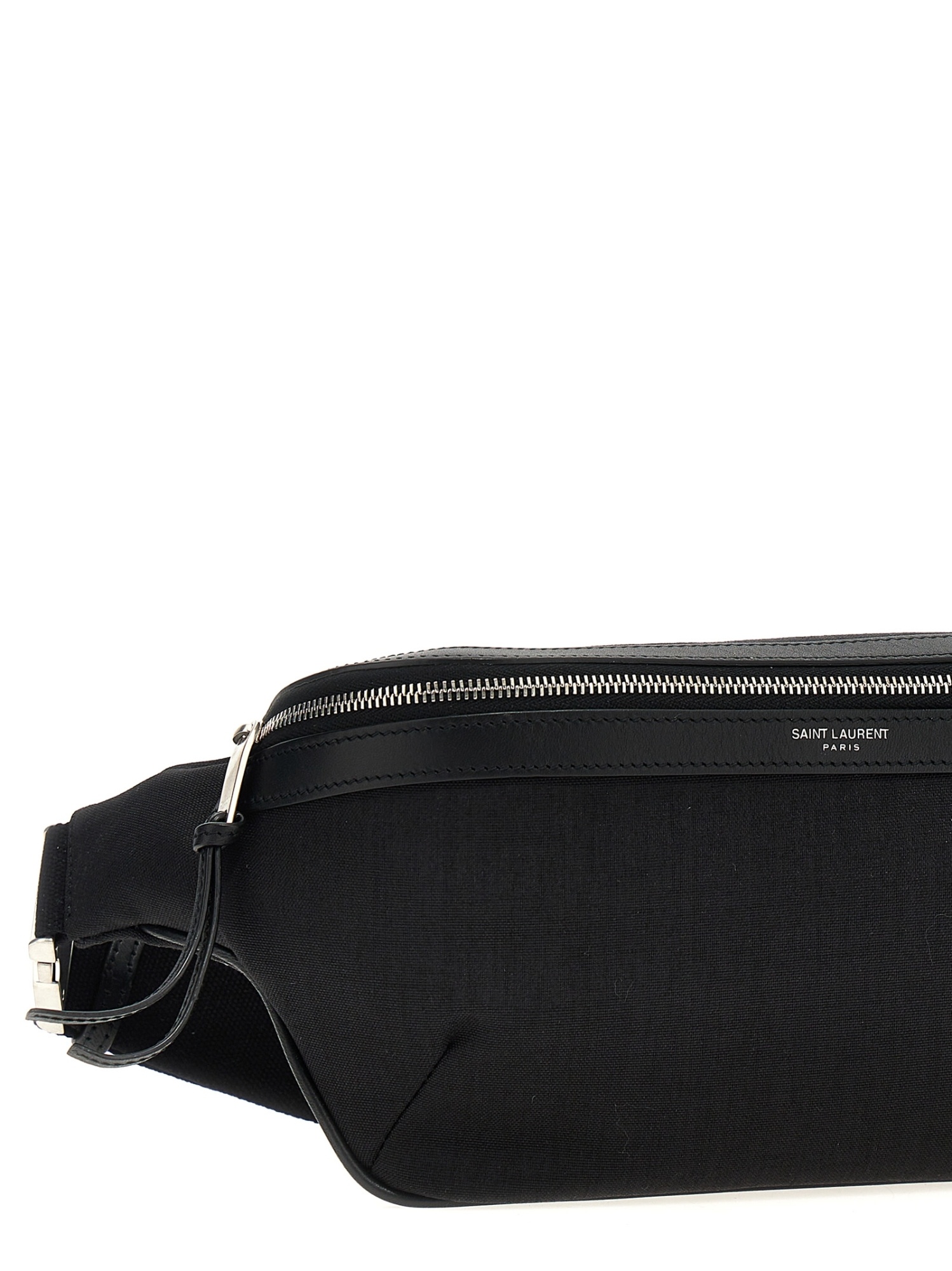 Saint Laurent Adjustable Strap Messenger Bag With Back Zip Pocket In Black